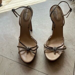 Vintage Sergio Rossi nude and snakeskin heels